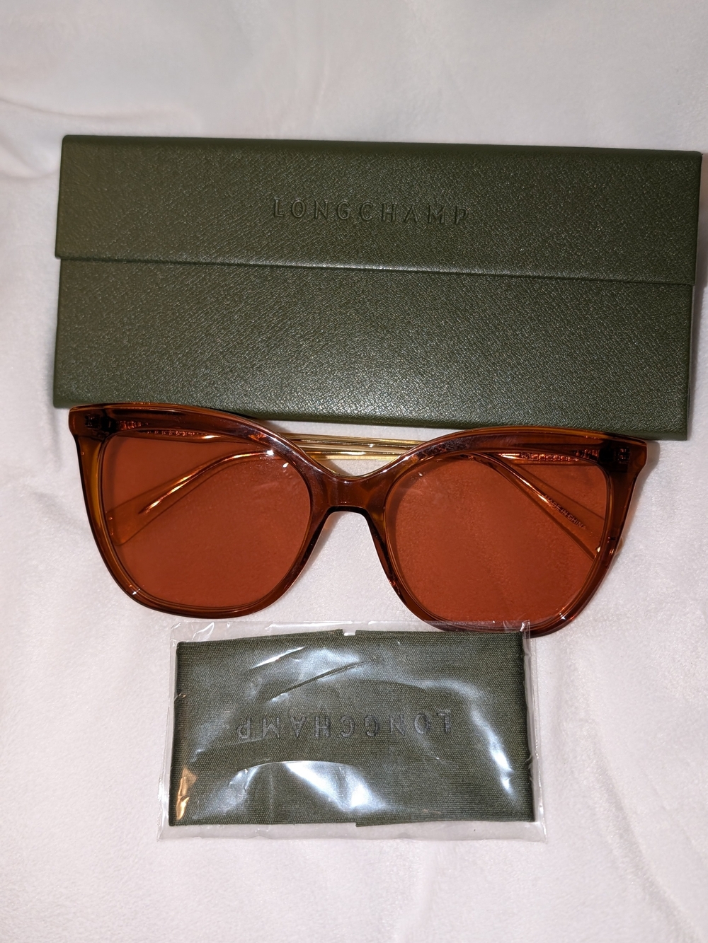 Longchamp LO729S Sunglasses 55-17-140 Red Orange NWOT